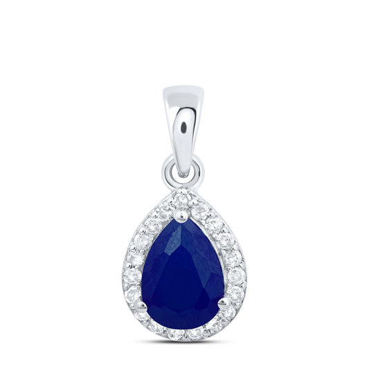 10kt Yellow Or White Or Rose Gold Diamond 7.20 X 5.20 Mm Pear Synthetic Pendant