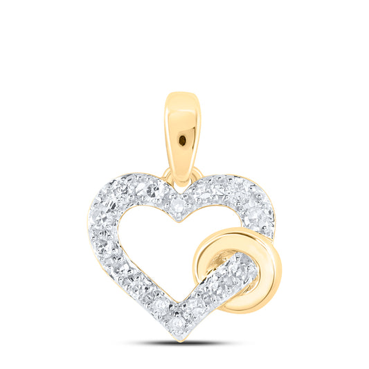 10kt Yellow Or White Gold Diamond Heart Pendant