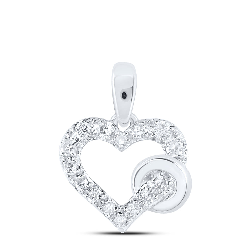 10kt Yellow Or White Gold Diamond Heart Pendant