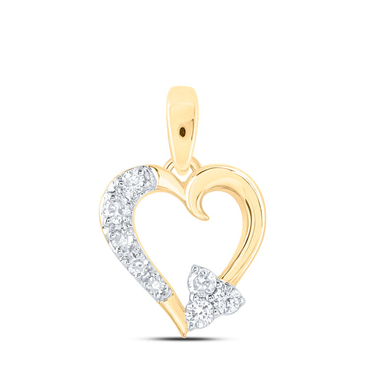 10kt Yellow Or White Gold Diamond Heart Pendant