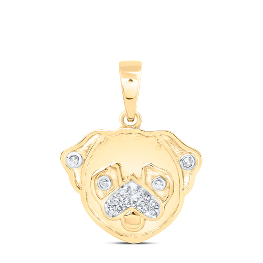 10kt Yellow Or White Or Rose Gold Diamond Dog Pendant