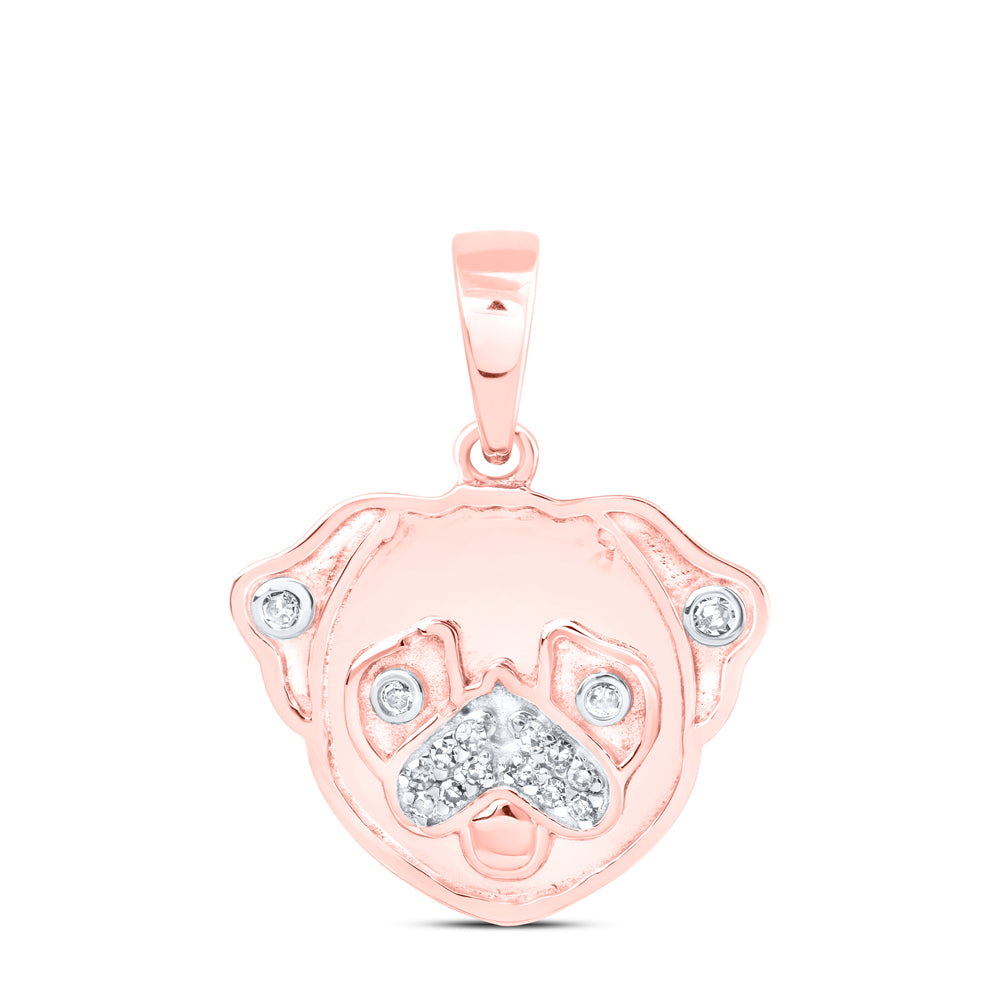 10kt Yellow Or White Or Rose Gold Diamond Dog Pendant