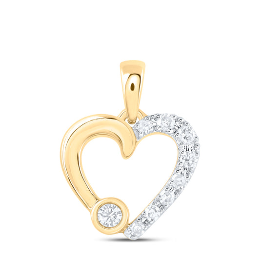 10kt Yellow Or White Gold Diamond Heart Pendant