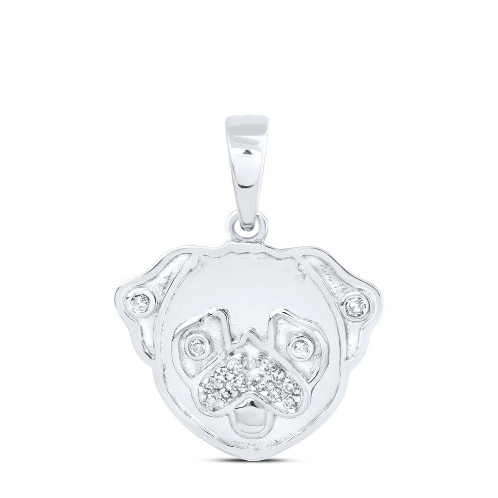 10kt Yellow Or White Or Rose Gold Diamond Dog Pendant