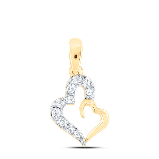 10kt Yellow Gold Diamond Heart Pendant