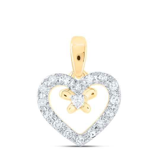 10kt Yellow Gold Diamond Heart Pendant
