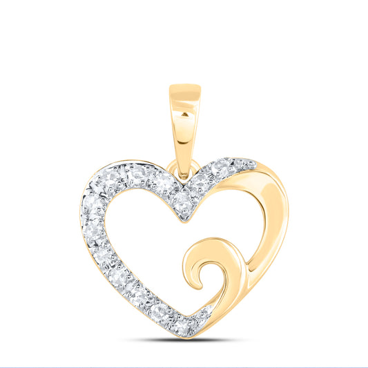 10kt Yellow Gold Diamond Heart Pendant