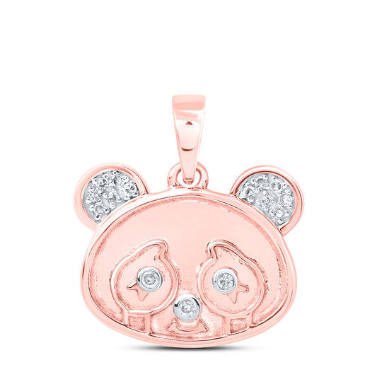 10kt White Or Rose Gold Diamond Bear Pendant