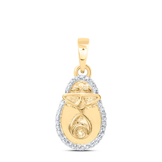 10kt Yellow Or White Or Rose Gold Diamond Avocado Pendant
