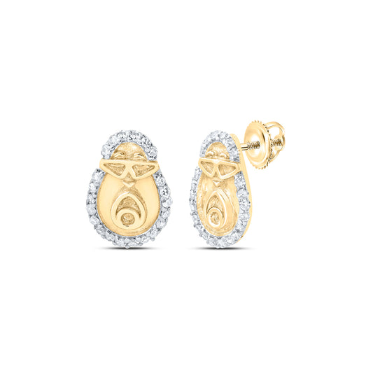 10kt Yellow Or White Or Rose Gold Diamond Avocado Earrings