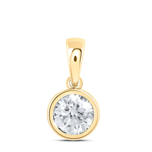 14kt Yellow Gold 5/8 Cttw Diamond Sup Solitaire Pendant