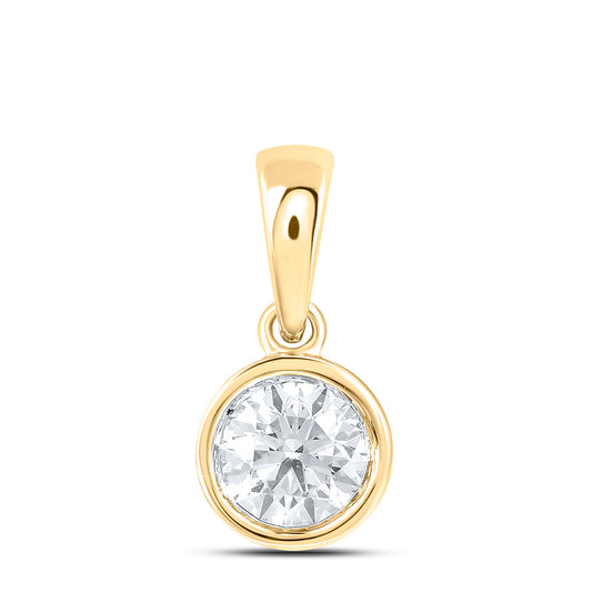 14kt Yellow Gold 3/8 Cttw Diamond Sup Solitaire Pendant