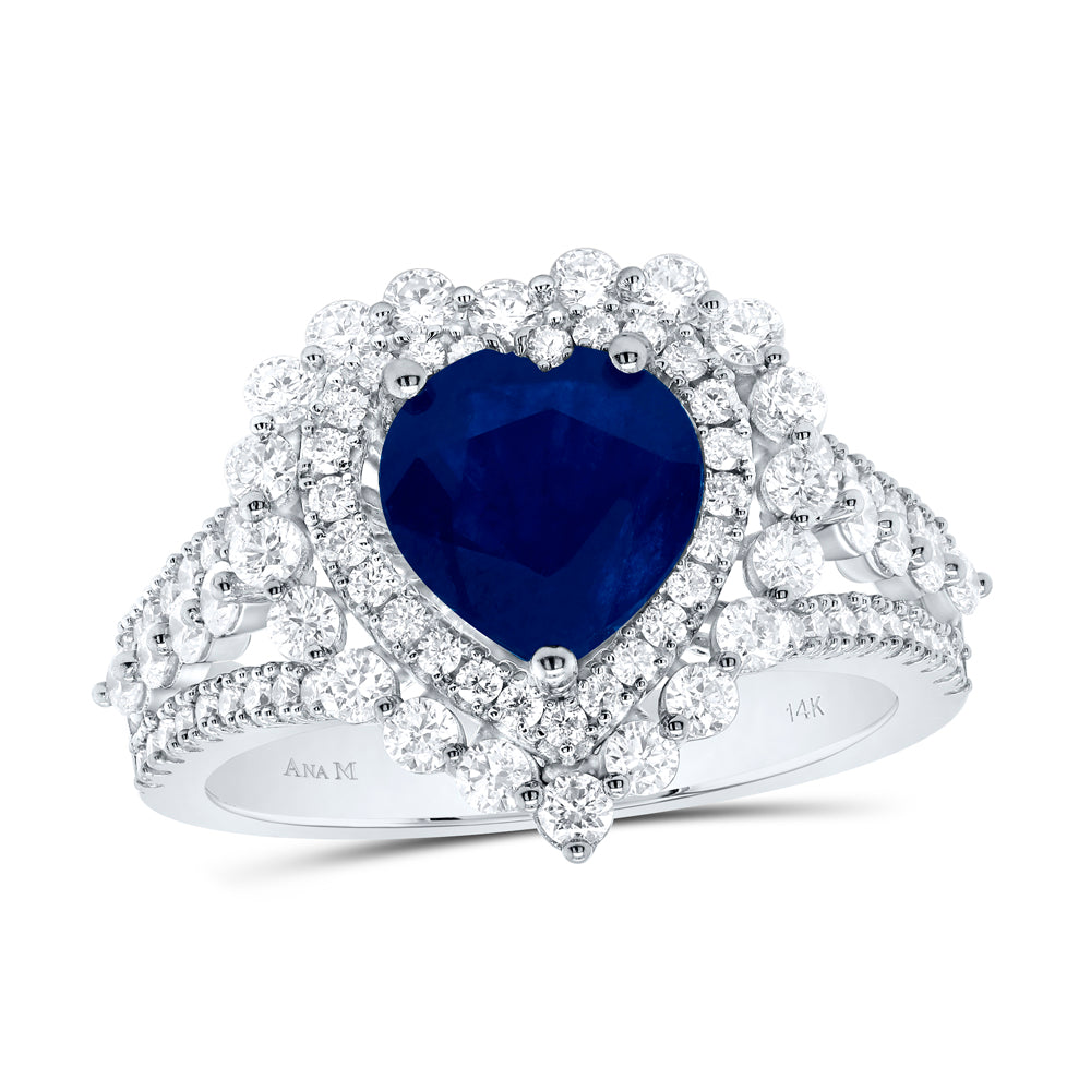 14kt Yellow Or White Or Rose Gold Diamond Ana M 8.0 X 8.10 Mm Heart Natural Gem Wedding Engagement Anniversary Ring