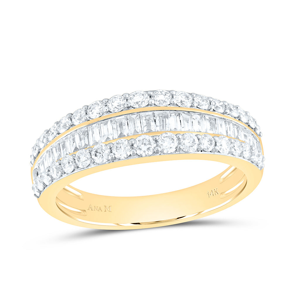 14kt Yellow Gold 1 Cttw Diamond Ana M Wedding Engagement Fashion Band, Women Size: 5-9