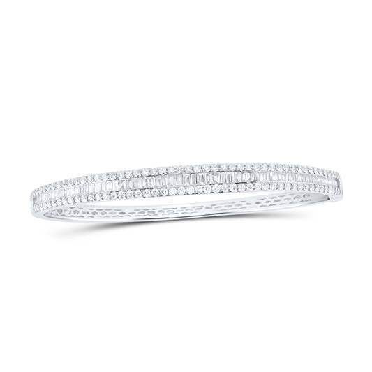 14kt White Gold 2 5/8 Cttw Diamond Ana M Fashion Bangle (60x48mm)