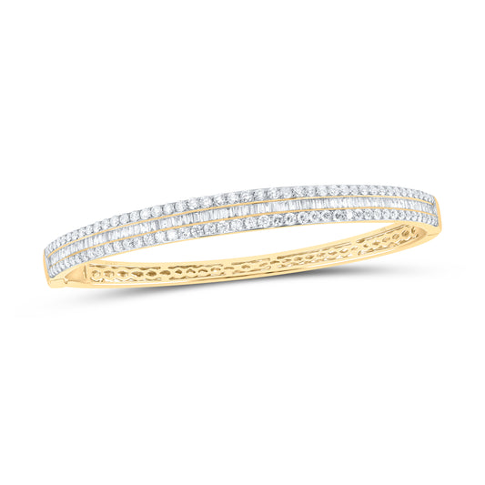 14kt Yellow Gold 2 5/8 Cttw Diamond Ana M Fashion Bangle (60x48mm)