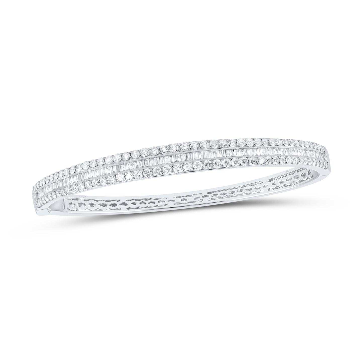 14kt White Gold 2 5/8 Cttw Diamond Ana M Fashion Bangle (60x48mm)