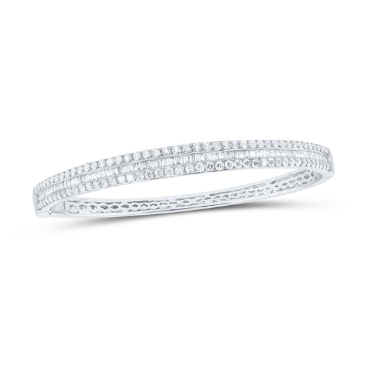 14kt White Gold 2 5/8 Cttw Diamond Ana M Fashion Bangle (60x48mm)