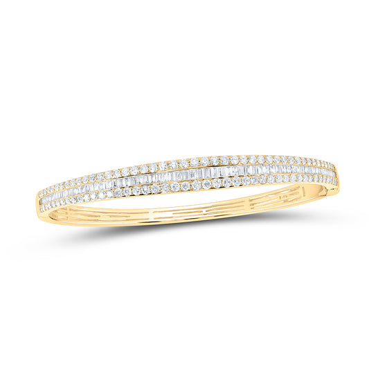 14kt Yellow Gold 3 Cttw Diamond Ana M Fashion Bangle (60x48mm)
