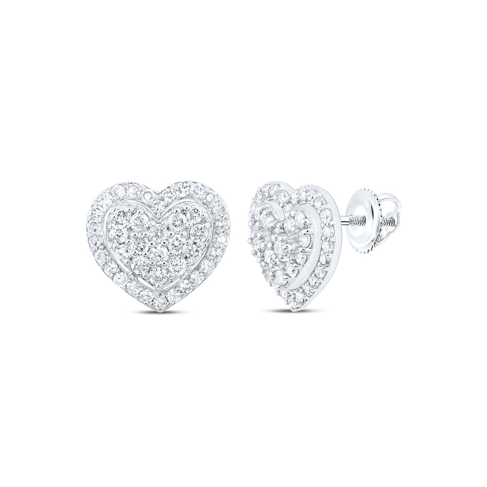 10kt Yellow Or White Or Rose Gold Diamond Fashion Heart Earring