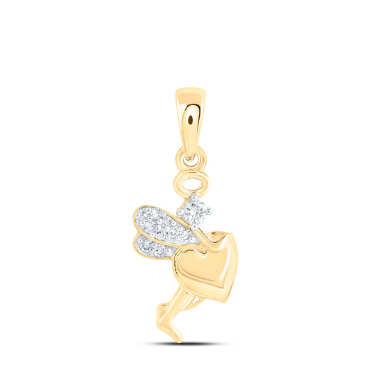 10kt Yellow Or White Gold Diamond Heart Pendant