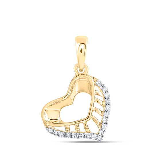 10kt Yellow Or White Or Rose Gold Diamond Heart Pendant