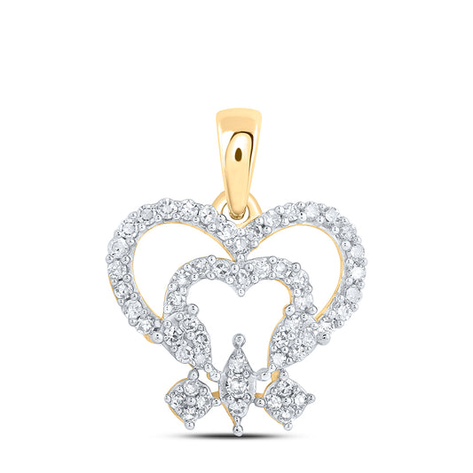 10kt Yellow Gold 1/5 Cttw - Diamond Heart Pendant