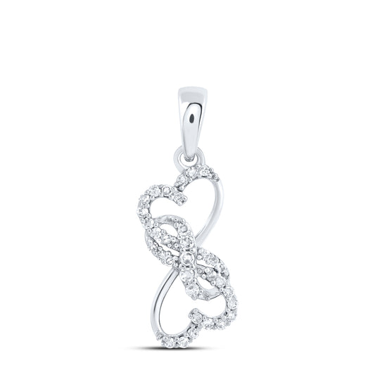 10kt White Gold 1/10 Cttw - Diamond Infinity Heart Pendant