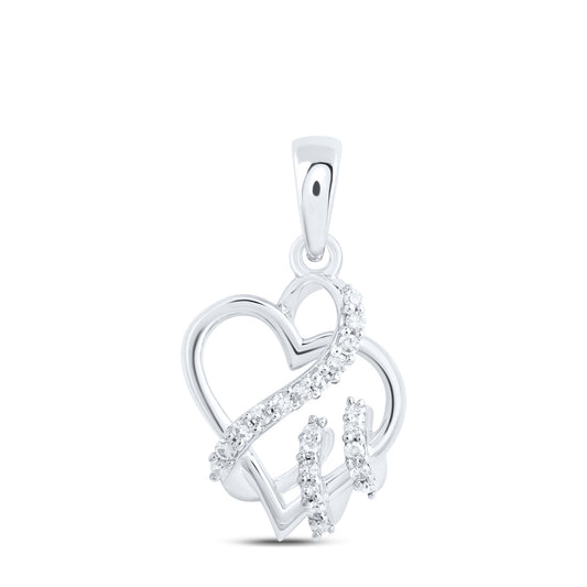 10kt White Gold 1/12 Cttw - Diamond Heart Pendant