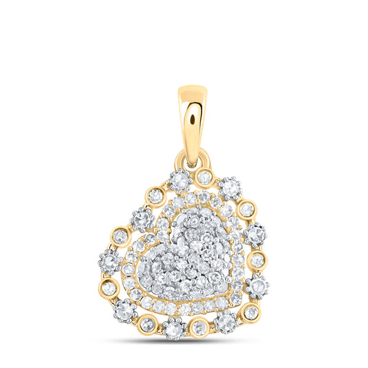 10kt Yellow Gold 1/3 Cttw - Diamond Heart Pendant