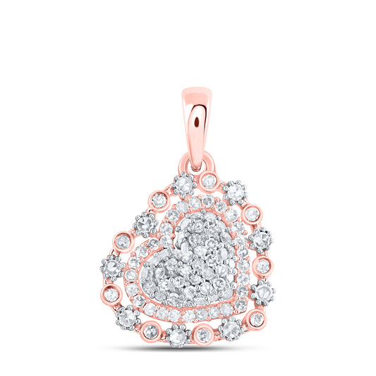 10kt Rose Gold 1/3 Cttw - Diamond Heart Pendant