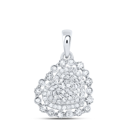 10kt White Gold 1/3 Cttw - Diamond Heart Pendant
