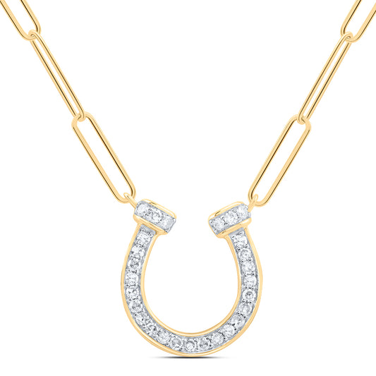 10kt Yellow Gold 1/8 Cttw Diamond Fashion Necklace, Length: 18 Inch