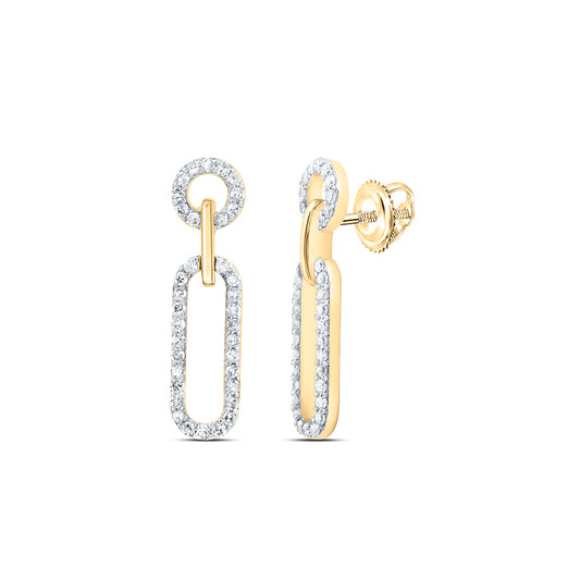 10kt Yellow Gold 3/8 Cttw Diamond Fashion Dangling Earring