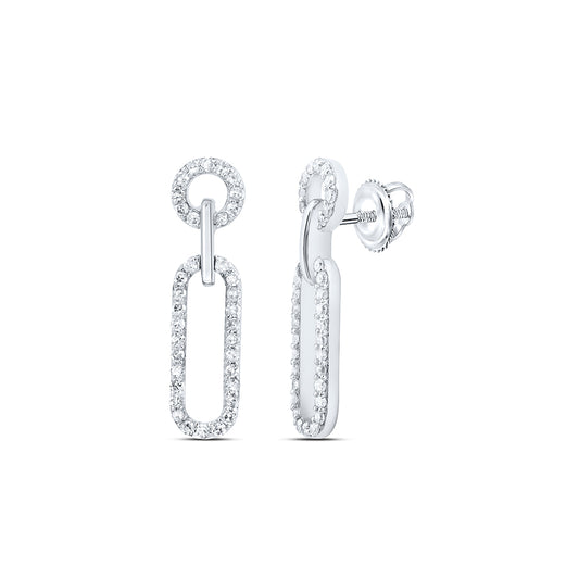 10kt White Gold 3/8 Cttw Diamond Fashion Dangling Earring