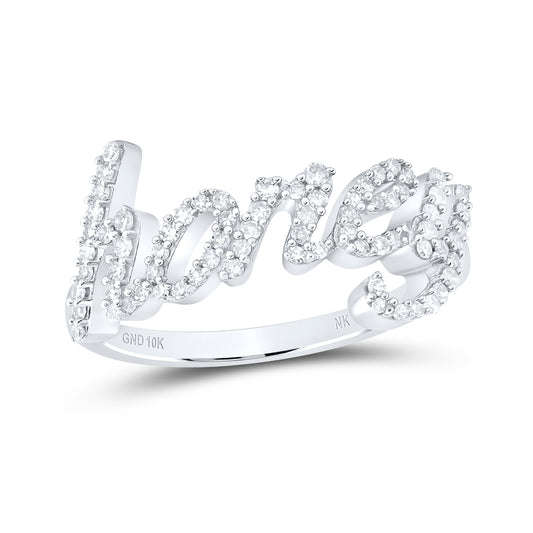 10kt White Gold 1/4 Cttw Diamond Honey Wedding Engagement Anniversary Ring, Women Size: 5-9