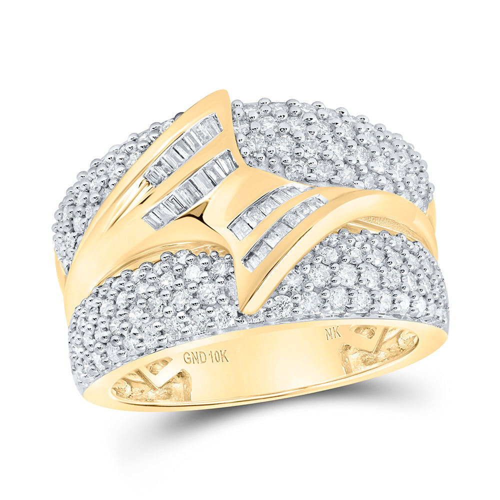 10kt Yellow Gold 1 3/4 Cttw Diamond Mens Band, Men Size: 8-12