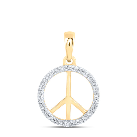10kt Yellow Gold 1/8 Cttw Diamond Pendant