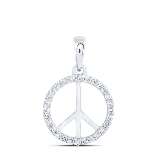 10kt White Gold 1/8 Cttw Diamond Pendant