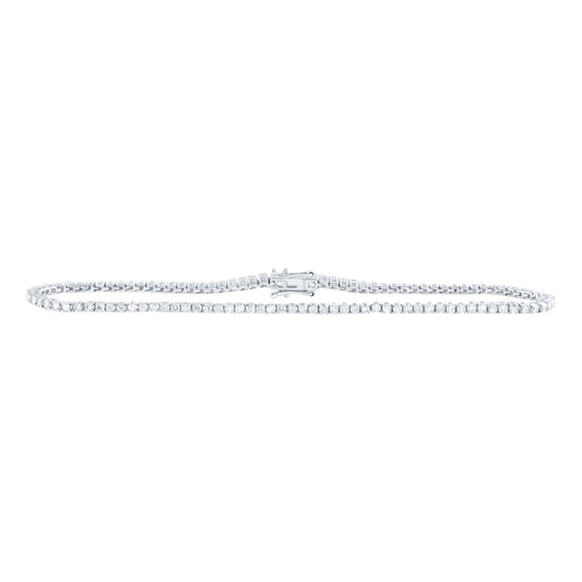 10kt White Gold 1 1/2 Cttw Diamond Tennis Bracelet, Length: 7 Inch