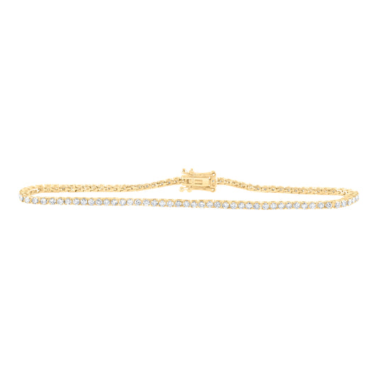 10kt Yellow Gold 2 1/3 Cttw Diamond Tennis Bracelet, Length: 7 Inch