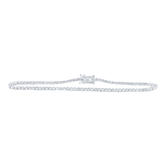 10kt White Gold 2 1/3 Cttw Diamond Tennis Bracelet, Length: 7 Inch