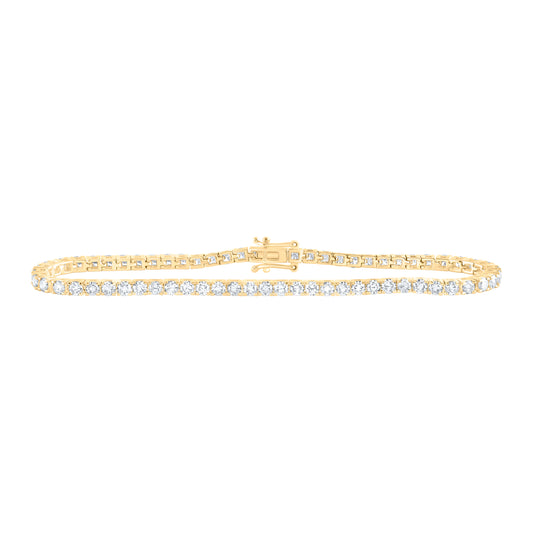 14kt Yellow Gold 4 Cttw Diamond Tennis Bracelet, Length: 7 Inch