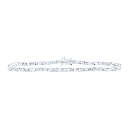 14kt White Gold 4 Cttw Diamond Tennis Bracelet, Length: 7 Inch