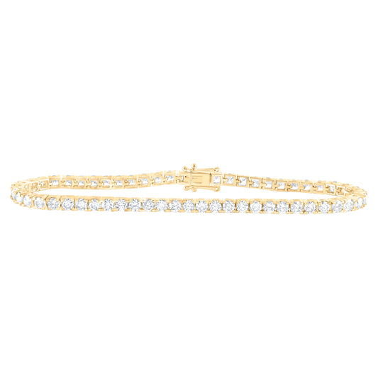 14K Yellow Gold 5 Ctw Diamond Tennis Bracelet (7 Inch)