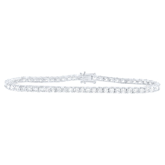 14kt White Gold 5 Cttw Diamond Tennis Bracelet, Length: 7 Inch