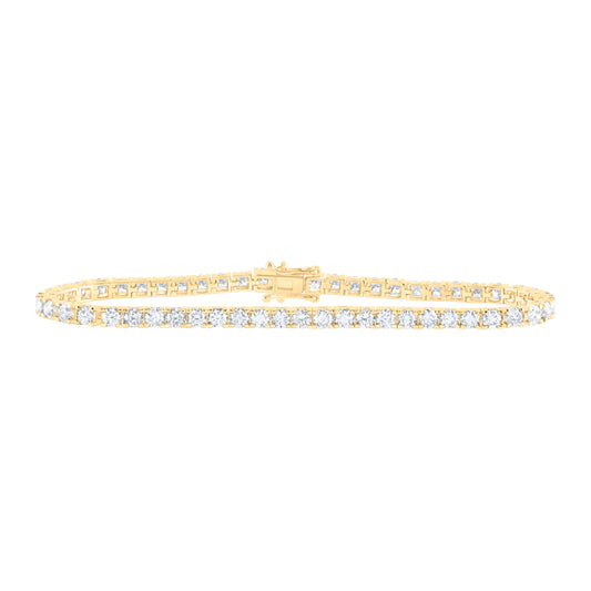 14kt Yellow Gold 6 Cttw Diamond Tennis Bracelet, Length: 7 Inch