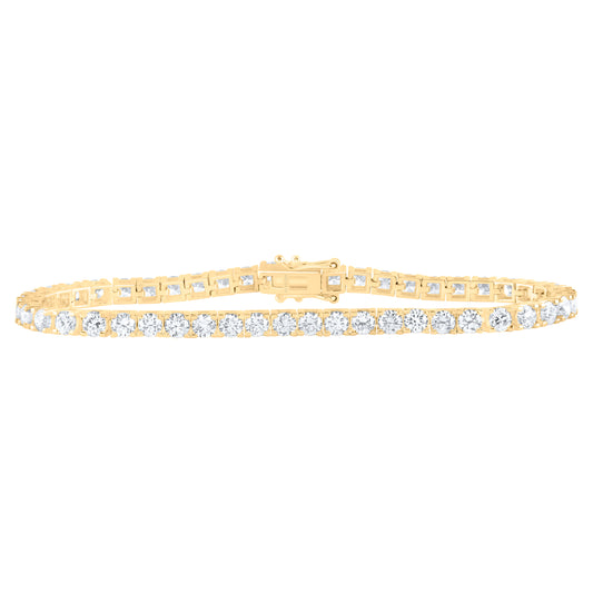 14kt Yellow Gold 7 Cttw Diamond Tennis Bracelet, Length: 7 Inch