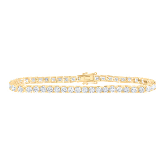 14K Yellow or White Gold 8 Ctw Diamond Tennis Bracelet (7 Inch)