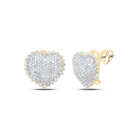 10kt Yellow Or White Gold Diamond Fashion Heart Earring